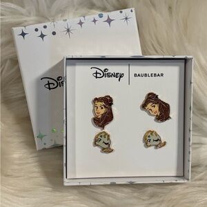 Disney Baublebar Princess Belle and Chip Earring Set NEW
